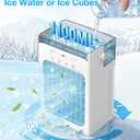 Portable Air Conditioners, Mini Personal Evaporative Cooler with Remote, 2 Mist Modes, 4 Wind Speeds, 1100 ML Water Tank, 2/4/6H Timer, Colorful Light, USB-C Powered Cooling Fan for Room Office Car, XL