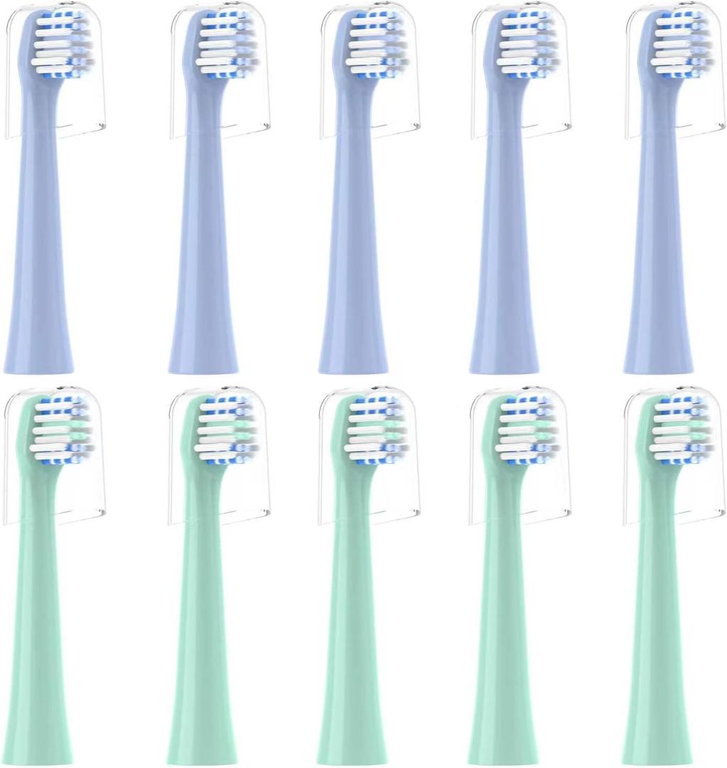 Replacement Toothbrush Heads 10 Pack Compatible with Colgate Hum Connected Smart Battery Electric Toothbrush Head,5 Blue+5 Green