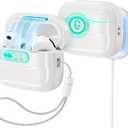 ESR for AirPods Pro 3 Case (2025), Compatible with AirPods Pro 3 (USB-C Cable), MagSafe Ready, Magnetic Lid Lock, Full Drop Protection Cover with Lanyard, White