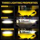 Motorcycle Lights LED Auxiliary Spotlights Driving Fog Light, with Mount Brackets 7 Modes White/Amber Dual Color Strobe Switchback for Motorcycle Electric Bike, 2PCS