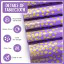 Breling 8 Pack Purple and Gold Disposable Plastic Tablecloths and Satin Table Runner Set, 54 x 108 Inch Tablecloth, 12 x 108 Inch Table Runners for Wedding Graduation Birthday Baby Shower New Year