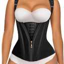 SHAPERX Waist Trainer Corset for Women Tummy Control Sport Girdle Hourglass Waist Cincher Body Shaper with Steel Boned SZ7293-Black-L