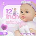 SMILESSKIDDO Baby Doll with Accessories, 12" Dolls Playset with Washable Carrier Bassinet Bed, Bottle, Blanket, and Pillow, Soft Body Baby Dolls for 2+ Year Old Girls