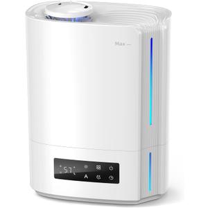 BREEZOME 6L Humidifiers for Bedroom Large Room & Essential Oil Diffuser, Ultrasonic Top Fill Cool Mist Humidifiers for Baby, Plants, Nursery Last up to 60 Hours, Smart Humidistat Control, Quiet, White