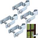 4 Pcs 2'' x 2'' Square Post Female Hinges 5/8'' Pintle Square Chain Link Fence Gate Post Galvanized Steel Hinge with Bolts and Nuts for Repairing and Replacing Fence Gate