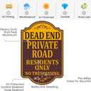 Dead End Private Road Residents Only No Trespassing Sign 12" x 8" With 35" Long Metal Property Driveway Traffic Stake With Stand Aluminum Outdoor Use Yard