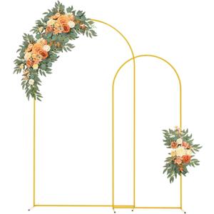 Set of 2 Metal Arch Backdrop Stand, 6Ft & 7.2Ft Wedding Arch/Balloon Arch Stand for Wedding Birthday Baby Shower Graduation Holiday Ceremony Decorations