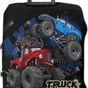 Kuizee Travel Luggage Cover Suitcase Cover Blue Monster Truck Boy Baggag Protector Dustproof Durable Elastic XL Fits 29-32 Inch