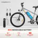 INVANTI Electric Bike for Adults with 55 Miles, Peak 750W Motor, 20 MPH Commuting Electric Mountain Bike with 26" Tires, Front Fork Suspension, 7-Speed Gears, LCD Display and Removable Battery