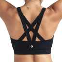 RUNNING GIRL Sports Bras for Women,Padded Strappy Sports Bras Criss-Cross Back Medium Support Sports Bras with Removable Cups