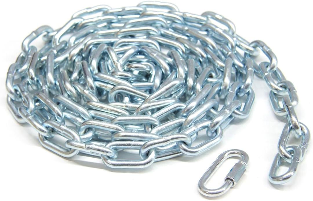 1/4 x 15 ft. Zinc-Plated Straight Link Coil Chain 520 lb. Safe Working Load, General Purpose Chain, 519171