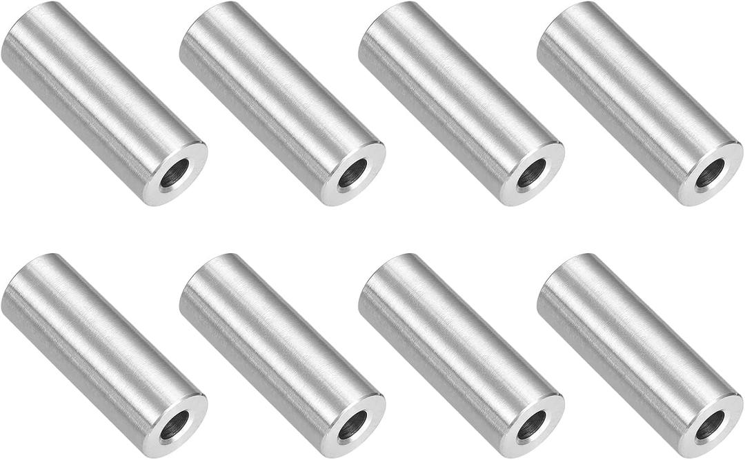 uxcell 8Pcs 304 Stainless Steel Spacer 6mm ID x 14mm OD x 40mm Length Screw Standoff Bushing Plain Finish Unthreaded Round Metal Spacer for Screws Bolts and Rods, Silver