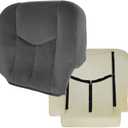 Driver Side Automotive Seat Cover Seat Bottom Cushion for 2003-2007 GMC Sierra 1500 2500 3500 1500HD 2500HD - Gray