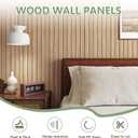 ReWallpaper 24in X 16.5ft Light Oak Wood Wall Panels Peel and Stick Slat Wall Paneling Self Adhesive Wood Grain Acoustic Panels Sound Absorbing Kids Room Nursery Interior Wall Decor Apartment Office