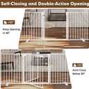 Extra Wide Metal Freestanding Dog Gate with Door 156"x30" Tall 6 Panels