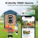 Birdsnap PAV-Bird Feeder with Camera,2K HD with 64GB Card, AI Identify Smart Bird House Cam Solar Panel,Live Stream,Motion Detection,Auto Record Video for Backyard Outdoors,Ideal Gift for Bird Lover