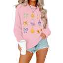 ALLTB Magical Sweatshirt for Women Princess Shirt Funny Magic Graphic Pullover Family Vacation Long Sleeve Tops Pink, XL