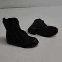 Amazon Essentials womens Lace-Up Combat Boots, Black, 5