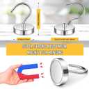 15 Pack Magnetic Hooks Large Opening, 60LBS Neodymium Magnet Hooks Heavy Duty, Strong Magnetic Hooks for Hanging, Magnet with Hooks for Cruise Cabins, Fridge, Classroom, Locker, Office