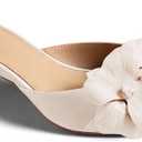 Coutgo Womens Kitten Heels Mules Low Heel Closed Pointed Toe Dressy Shoes Flower Slip On Party Pump Shoes 8 1/2