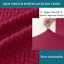 HFCNMY Stretch Knitted Jacquard Ottoman Cover - Thick Washable Slipcover for Square Storage Ottoman With Elastic Bottom - Red X-Large