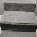 AODISMAN Dog Stairs for Large Dogs 18" H, Extra Wide Dog Steps for High Beds & Couches, 20" Wide Deep Steps, Non-Slip Dogs Ramp, 3-Step Pet Stairs, Grey