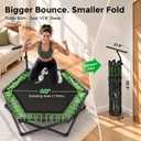 BCAN 51" BT8 Fully Foldable Bungee Rebounder Trampoline for Adults with Handle, 500 lbs Capacity, Large Jumping Area, Low-Impact Mini Exercise Trampoline for Indoor Workout, Quick Setup | FED Fitness