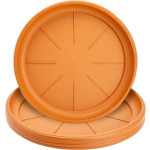 Juvale 4 Pack Round Flower Pot Saucers for Small Plants, Plastic Water Drip Trays for Indoor, Outdoor Planter Base (17.5 in)