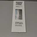 40 oz Straight Metal Straws for 40 oz Stanley Tumbler, 6 Pcs Stainless Steel Reusable Drinking Metal Straw with Colourful Silicone Tips,Straw for Glass Cups, BPA FREE (1)