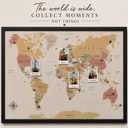 LEVONTO World Map Pin Board Large 30"x20" Framed Colored Cork Travel Map with 200 Push Pins, World Map Wall Decor for Travelers, Places Visited Tracker, Travel Gift for Couples & Families