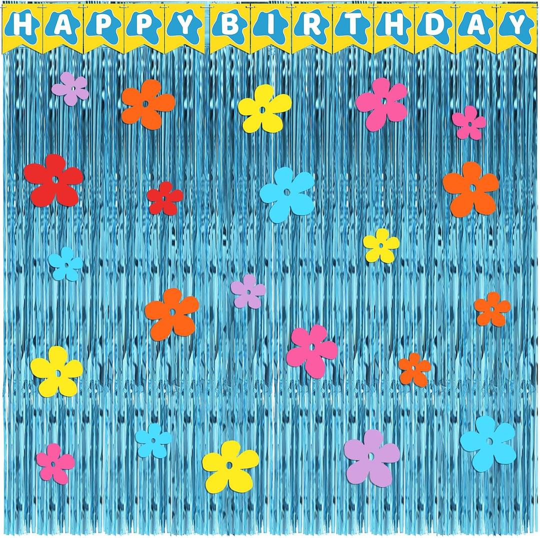 2 x Epakh 39 Pcs Cartoon Sponge Party Decorations Sponge 25th Birthday Decorations Includes 24 Pieces Paper Cards Decor 13 Pcs Happy Birthday Banner 2 Pieces Foil Fringe Curtain Backdrop for Photo Prop