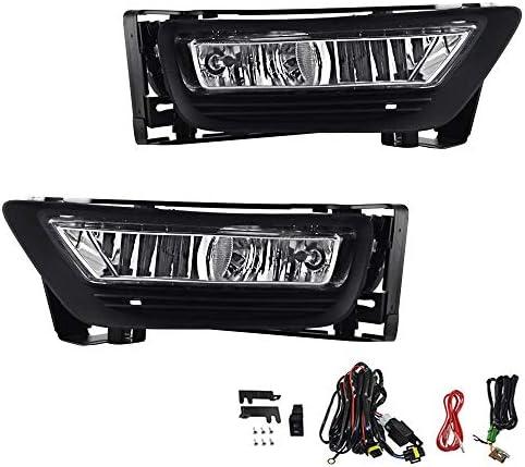 Driving Fog Lights Lamps Replacement for Honda Accord 2013 2014 2015 4-door Sedan with H11 12V 55W Halogen Bulbs HO2593132 HO2592132 (Clear Lens)