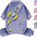 Dog Sweaters Small Girl Warm Fleece Pajamas, Cute Extra Small Dog Clothes, 4 Legs Puppy Jumpsuit Pjs Soft Stretchy Doggie Onesies Pet Outfit Apparel for Chihuahua Yorkie, Navy Blue, XXXS