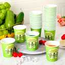 50 Pcs Funny Pickle Birthday Party Cups 9oz Pickle Birthday Decorations Organic Disposable Cartoon Cucumber Dill Decor Paper Cups Dill Day Decor for Fruit Vegetable Theme Party Supplies Cucumber Fan