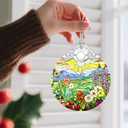 Flower Ornament, Stained Glass Christmas Decorations, Christmas Ornaments for Tree, Holiday Ornament, Gifts for Flower Lovers, Holiday Party Gifts, Gift Ideas & Xmas Gift