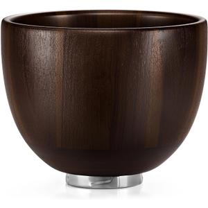 SpaceAid Wooden Bowl for Mixer - Kitchen Space Aid Acacia Wood Mixing Bowls Holder for Stand Mixer, Compatible with 4.5 & 5 QT Tilt-Head Models Kitchen, Dark Wood