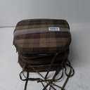 AAAAAcessories D-Shaped Chair Cushions, 2" Thick Dining Chair Pads with Ties and Removable, Machine-Washable Cover, 17" x 16", Set of 4, Brown Checkered