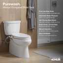 Kohler PureWash M300 Manual Elongated Bidet Toilet Seat, Chrome Handle, Quiet-Close Lid Prevents Slamming, Toilet Bidet, Easy Installation with Quick-Release Hinges, Self-Cleaning Wand