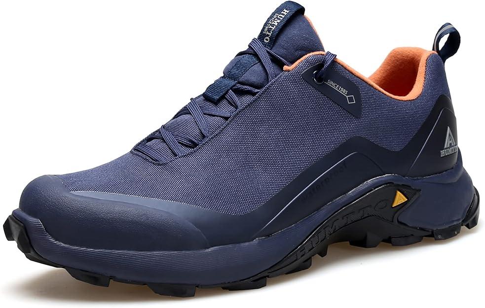 HUMTTO Men's Lightweight Hiking Shoes Breathable Slip Resistent Mesh Trail Running Shoes Outdoor Camping Backpacking Trekking Sneakers Daily Walking Shoes
 (11, Blue)