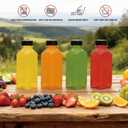 12oz 10pcs Empty Plastic Juice Bottles with Caps,Juice Containers for Juice, Milk and Other Beverages,Clear Juicing Bottles for Food Grade.