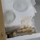 Fiqevs Upgrade Dimmable Floor Lamp, 3 Globe Mid Century Gold Modern Floor Lamps for Living Room with Orb Frosted Glass Shade and 3 LED Bulbs, Standing Tall Lamp for Bedrooms, Office - Antique Brass