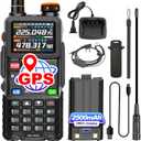 BAOFENG 5RH PRO GPS 10W Ham Radio (Upgrade of baofeng 5RM) Long Range Handheld Two Way Radio NOAA Weather Receiver Rechargeable Walkie Talkies with USB-C Charging 2500mAh Battery