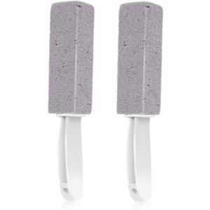 Pumice Stone Toilet Bowl Cleaner, McoMce Toilet Pumice Stone with Handle, 2 Pieces High Density Pumice Toilet Bowl Ring Remover, Sturdy Toilet Cleaning Stone, Fine Grit Pumice Stone