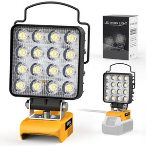 Ecarke 20V Cordless LED Work Light Compatible with DeWALT Batteries: 112W 11200LM Flashlight with Low Voltage Protection, 20V Tools Flood Light for Job Site, Construction Camping, Battery Not Included