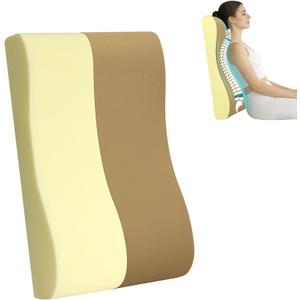 2-in-1 Neck Pillow Lumbar Support Pillow for Recliner Couch & Nursery Glider Chairs- High-Resilient Foam Cushion Ergonomic Back Support for Comfort in Rocking, Feeding, Nursing Brown S