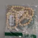 58in Wood Bead Garland with Tassels, Farmhouse Rustic Country Decor Prayer Boho Wall Hanging Decoration (Nature) (White)