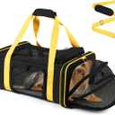pidipiti 18.5''(L) x13.5''(W) x9.5''(H) Southwest Airlines Approved Expandable pet Carrier, for Extra-Small Dog Puppy cat Weight up to 8 lbs and Length up to 17.5''(Black)