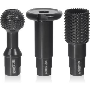 3 PCS Upgraded Wood Grinder Ball Gouge with 5/8-11 Thread for 4 1/2 and 5 Inch Angle Grinder Attachments, Power Carving Tools with Sphere Rotary Burr Carbide Steel Electric for Wood Hollowing Slotting