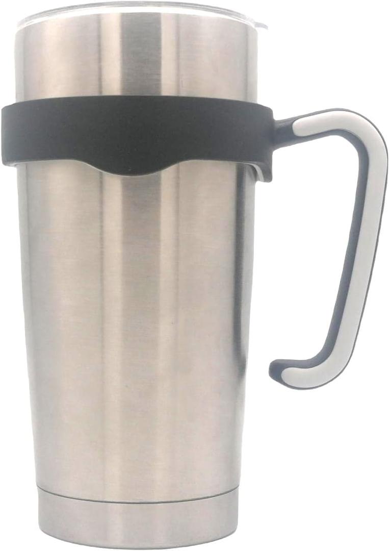 20 oz Tumbler Handle, Anti Slip Travel Mug Grip Cup Holder for Vacuum Insulated Tumblers, Suitable for Yeti Rambler, Trail, Sic, Ozark and More 20 Ounce Tumbler Mugs Accessories (Black)