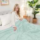 Electric Heated Blanket Full Size 72"x84" - Dual-Sided with Microplush & Sherpa Fabric, 4 Heat Settings & 10 Hours Auto Off, Machine Washable - Onsen Green